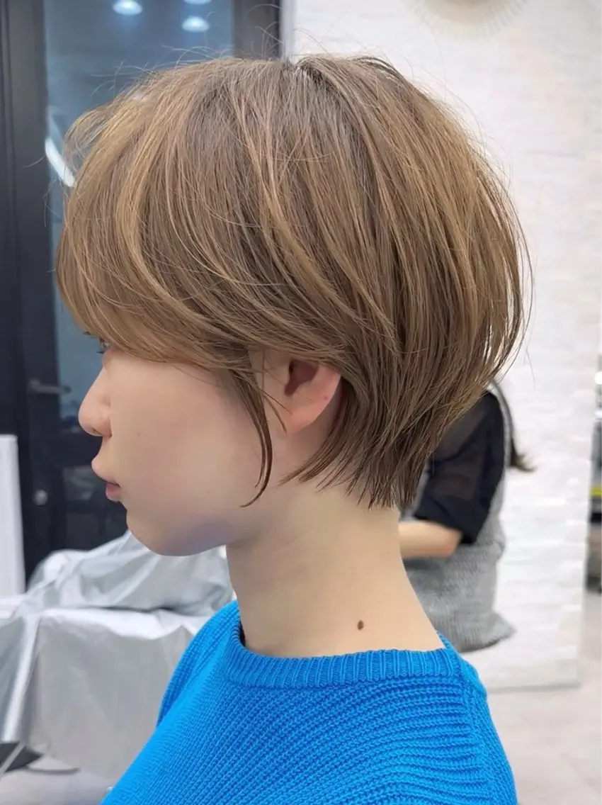 ショート カット ヘアカラー トリートメント ショートヘア くすみカラー、大場猛のヘアスタイル