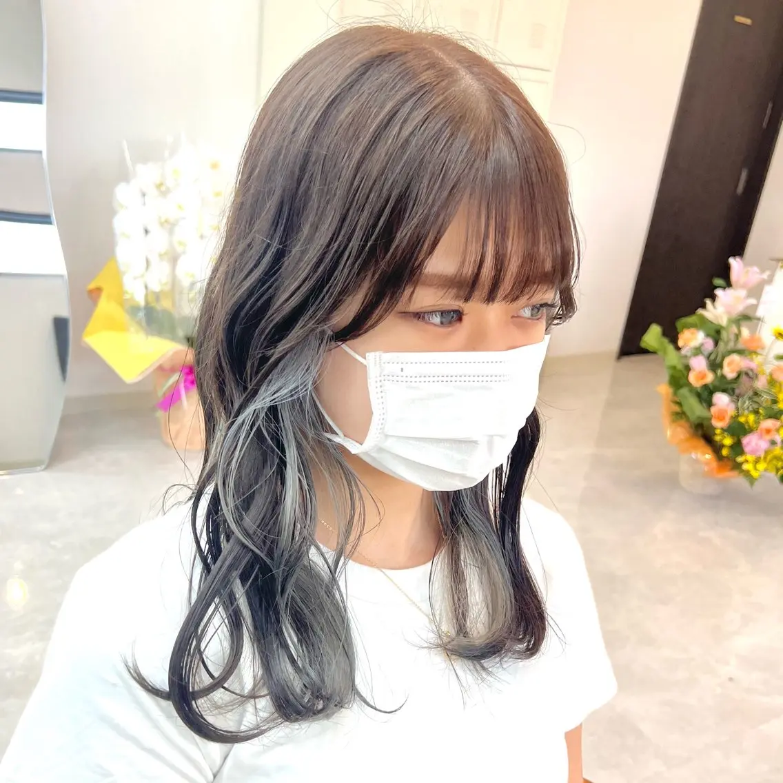 ロング カラー ヘアアレンジ ブリーチ ハイトーンカラー ヘアカラー フウト/メンズカット /メンズパーマのヘアスタイル