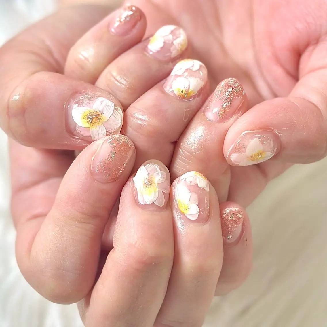 ネイル アートネイル フラワーネイル ニュアンスネイル ハンドネイル はあとねいる日野店 Reinaのネイルデザイン