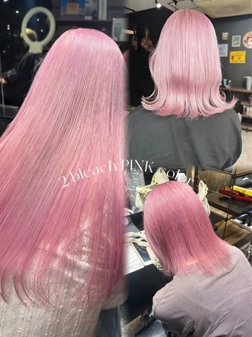 カラー ピンクカラー ヘアカラー カラーモデル募集🐾 MINORIのヘアスタイル