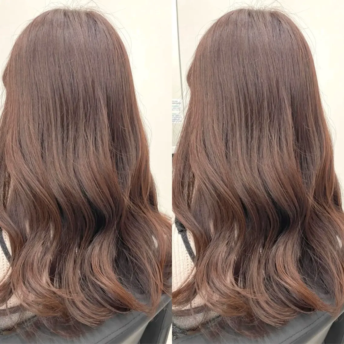 セミロング カラー ブラウンカラー ピンクカラー カット ヘアカラー トリートメント ヘアセット ブリーチ無しダブル カラー🦕まどかのヘアスタイル
