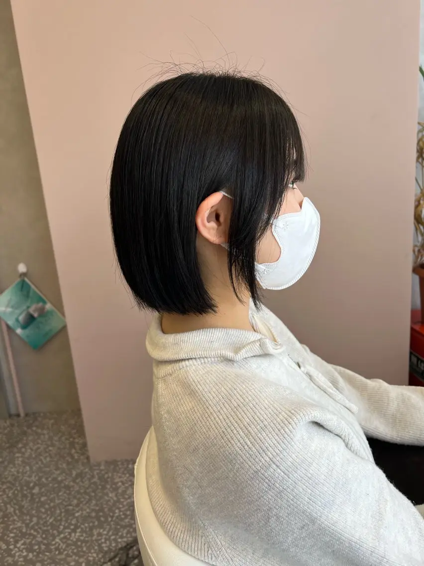 ショート パーマ ボブ 縮毛矯正 カット 縮毛矯正 Naru┆川西能勢口 ┆髪質改善のヘアスタイル