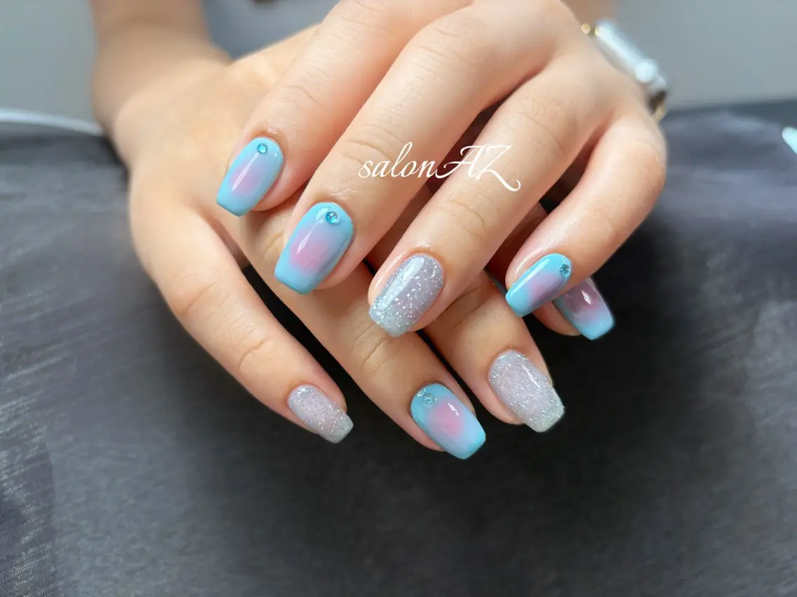 ネイル アートネイル 長さ出し フットネイル フレンチネイル ジェルネイル salon AZのネイルデザイン