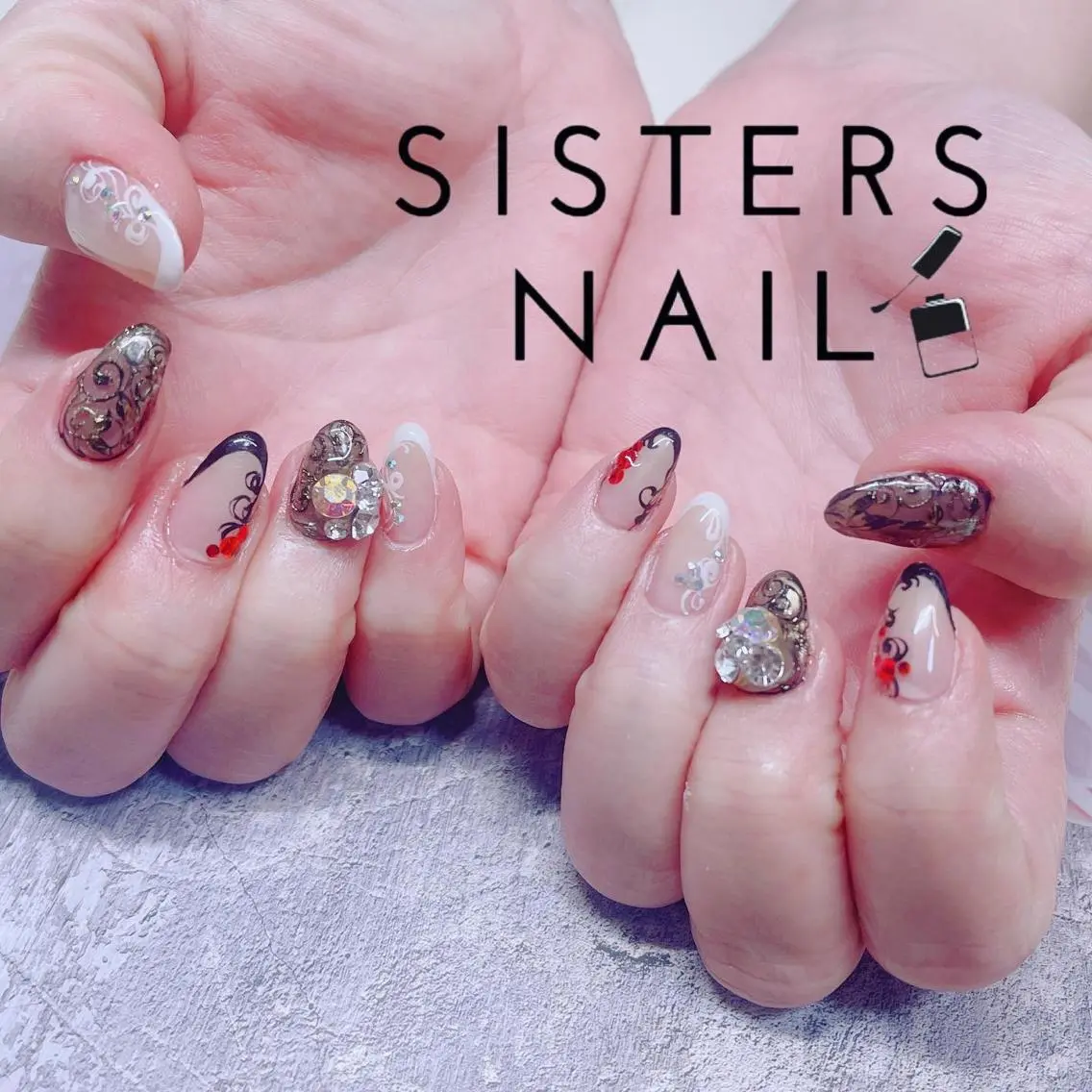 ネイル アートネイル フレンチネイル 春ネイル 冬ネイル ハンドネイル ハンドケア sisters nail.fのネイルデザイン