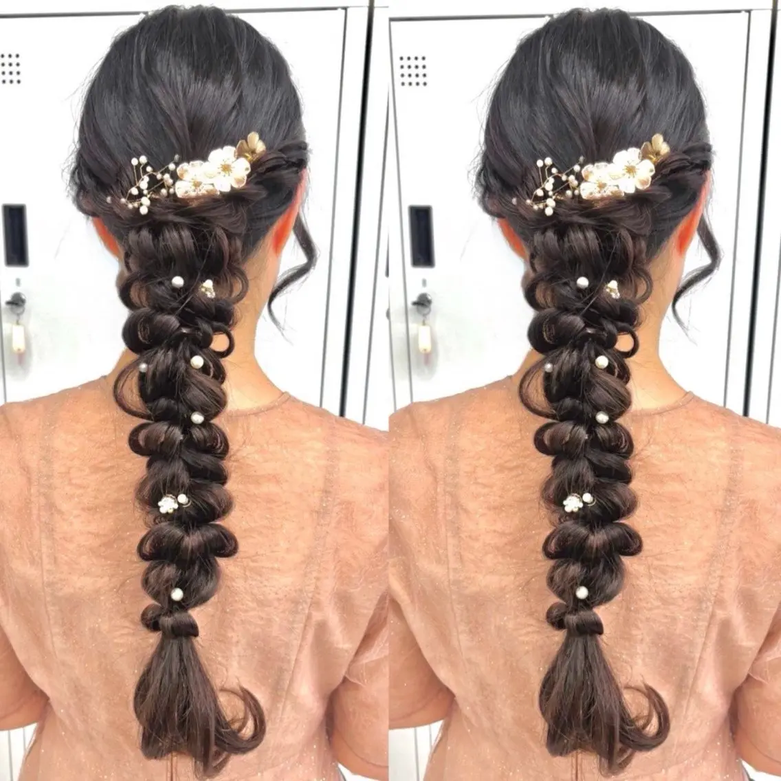 ロング ヘアアレンジ ヘアセット ヘアメ🎀ハイトーン 🩵エクステ🪄しほのヘアスタイル