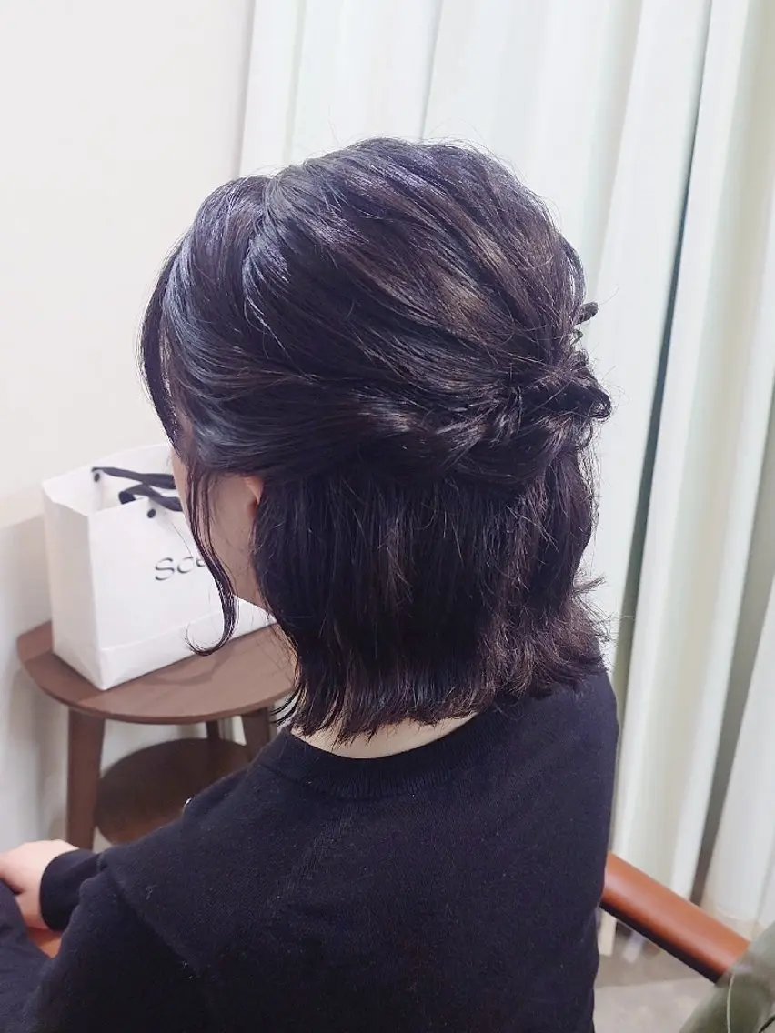 ヘアアレンジ ハーフアップ ヘアセット つぐみ ❤︎のヘアスタイル