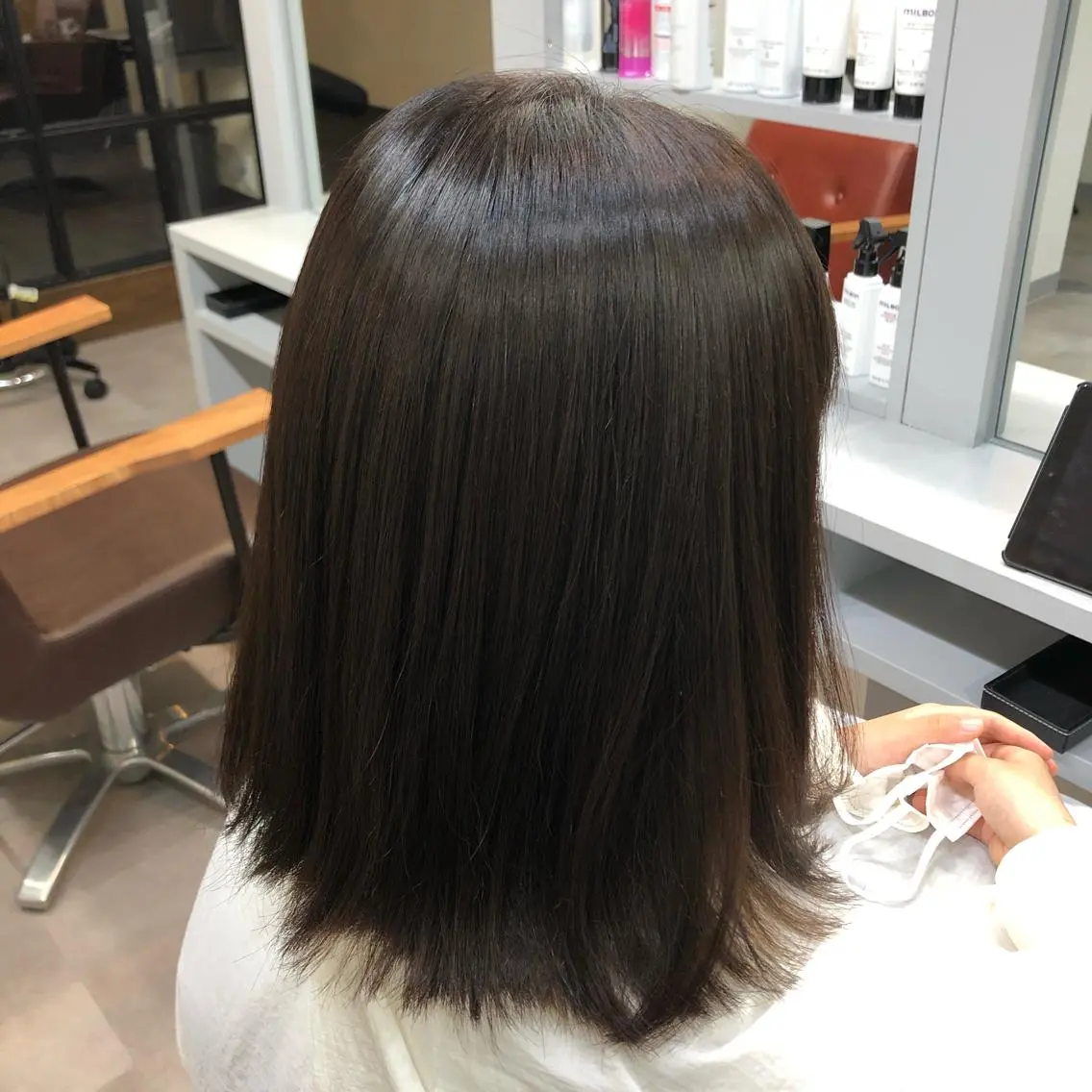 セミロング 縮毛矯正 monami 山本華菜のヘアスタイル
