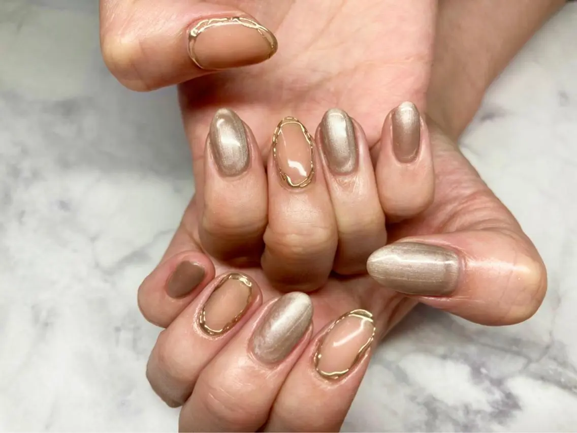ネイル ジェルネイル ミラーネイル ニュアンスネイル パラジェル Nail&eye Belire 新宿のネイルデザイン