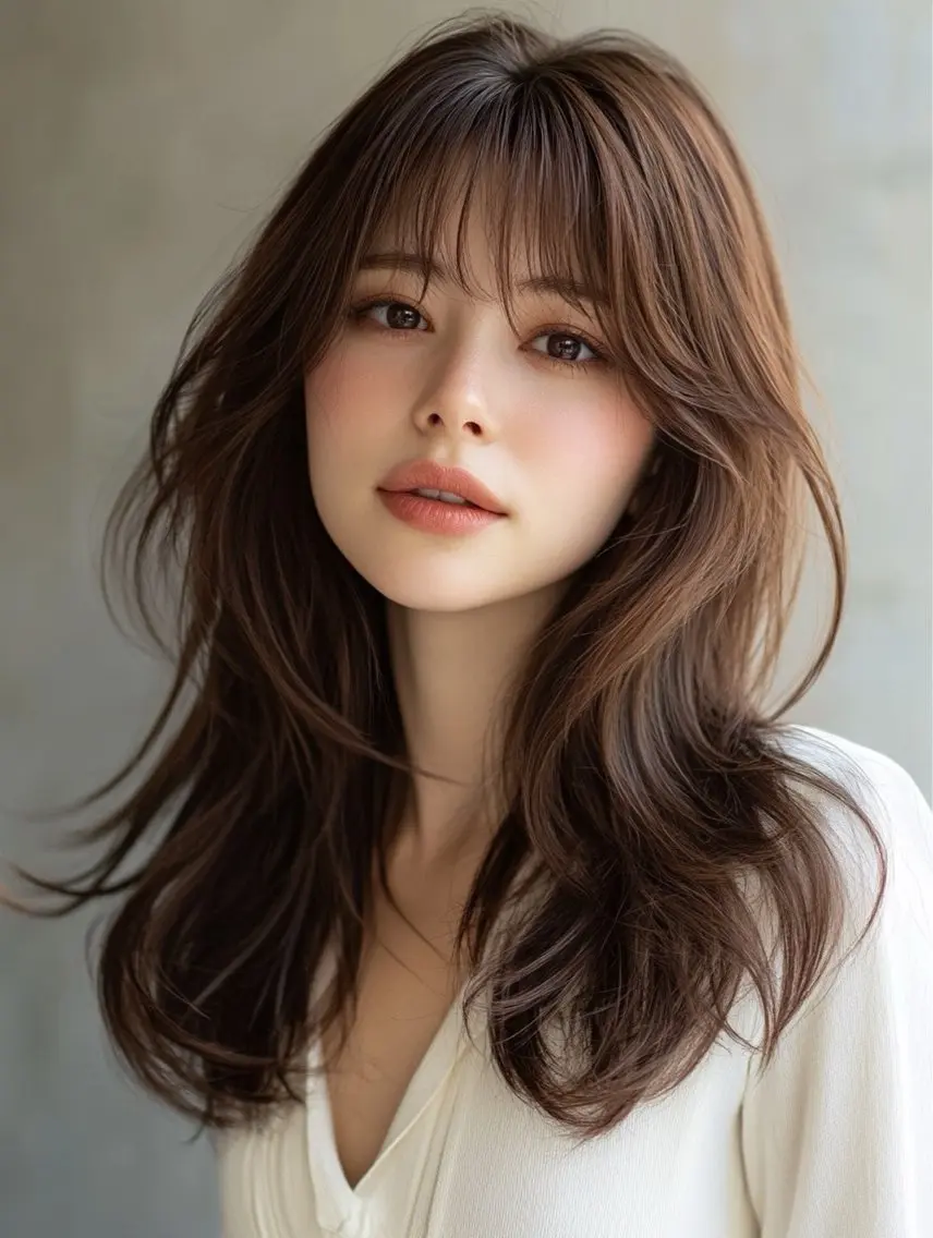 ロング カット トリートメント 顔まわり× レイヤー/MIUのヘアスタイル
