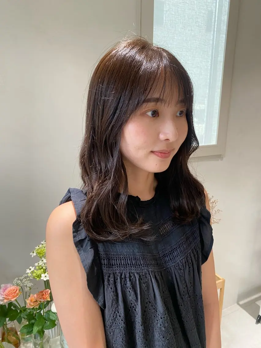 セミロング カット ヘアカラー トリートメント 🪻花屋併設🪻秀島 有紀のヘアスタイル
