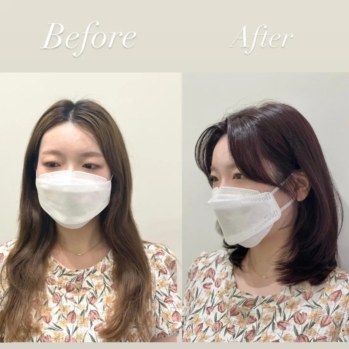ミディアム ボブ カット ヘアカラー トリートメント ❤︎︎韓国ヘア❤︎︎ 𝑺𝒉𝒊𝒉𝒐のヘアスタイル
