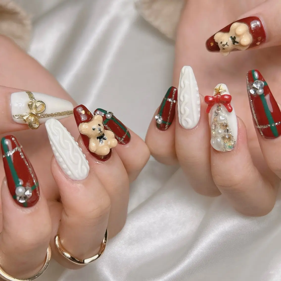 ネイル 冬ネイル クリスマス ハンドネイル junna 金山.東別院.上前津のネイルデザイン