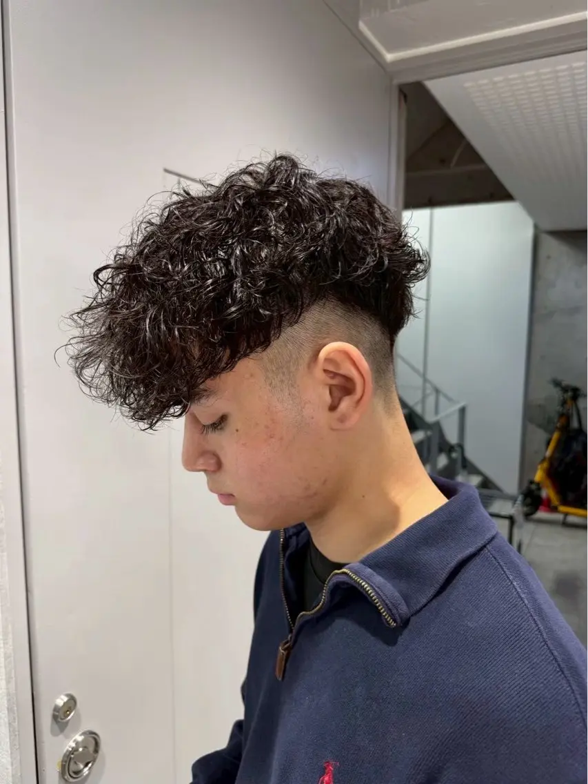 ショート パーマ メンズ スペインカール カット パーマ メンズパーマカット 達人/涼のヘアスタイル