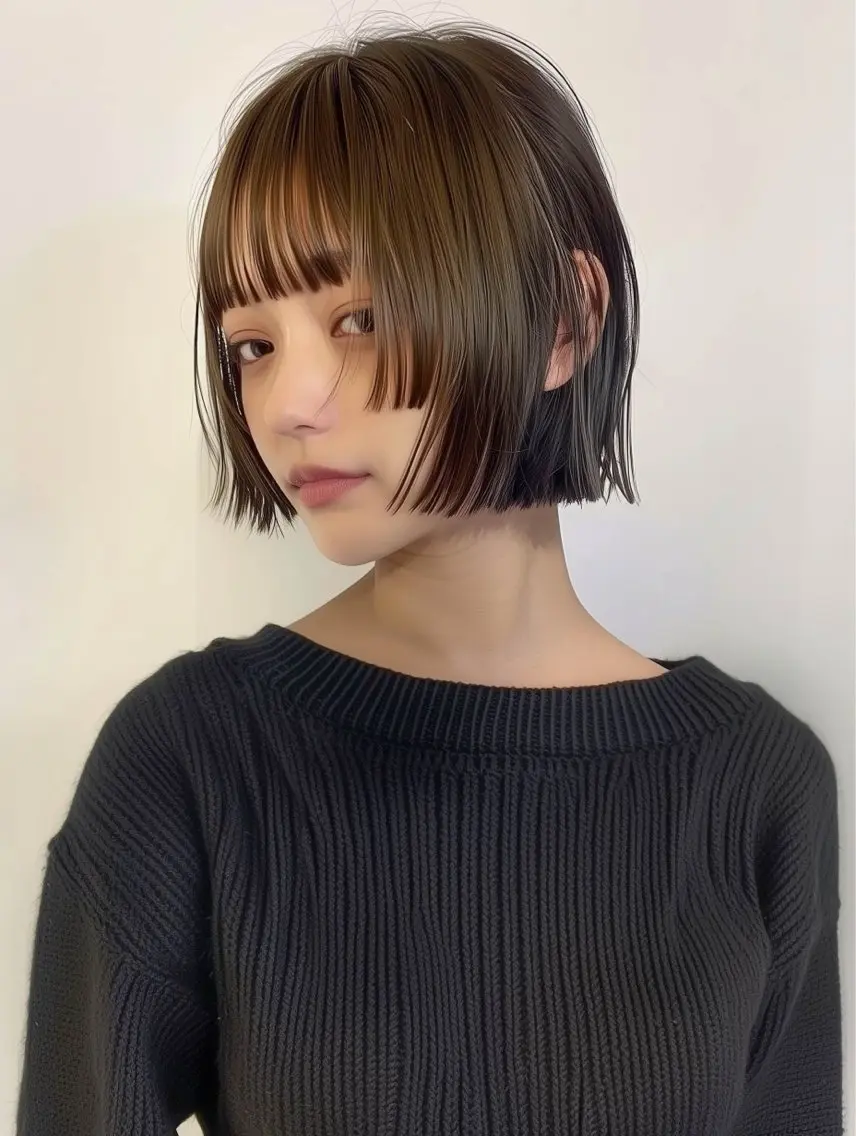【抜け感つくります】カット+全体カラー+モイストトリートメント #透明感#寒色#暖色#落ちる黒#白髪染の写真