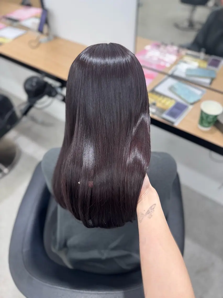 セミロング カラー ヘアアレンジ ヘアカラー トリートメント ヘッドスパ ヘアセット 🤍淡色ピンク&ラベ ンダーYUKI🤍のヘアスタイル