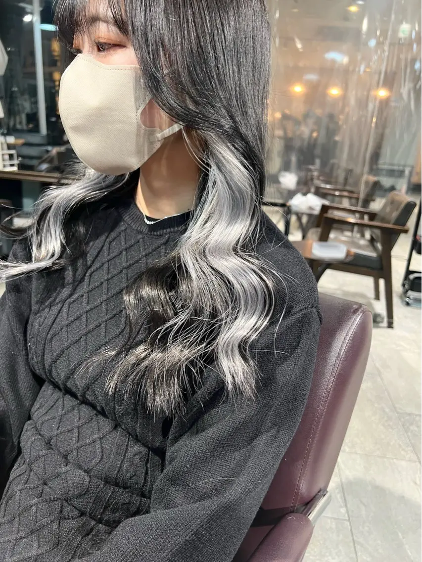 セミロング カラー ヘアアレンジ ヘアカラー トリートメント ヘッドスパ ヘアセット 🌈インナーカラー ‘ショウマ’🌈のヘアスタイル