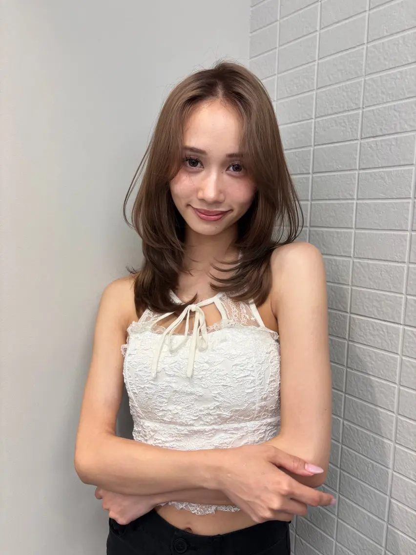 ミディアム カラー レイヤーカット 似合わせカット カット ヘアカラー トリートメント 【堺/なかもず】 NANAMIのヘアスタイル