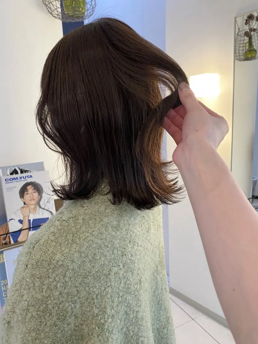 ミディアム カラー ブリーチ 透明感カラー ブリーチなしカラー カット ヘアカラー トリートメント mai / linoah˚✧のヘアスタイル