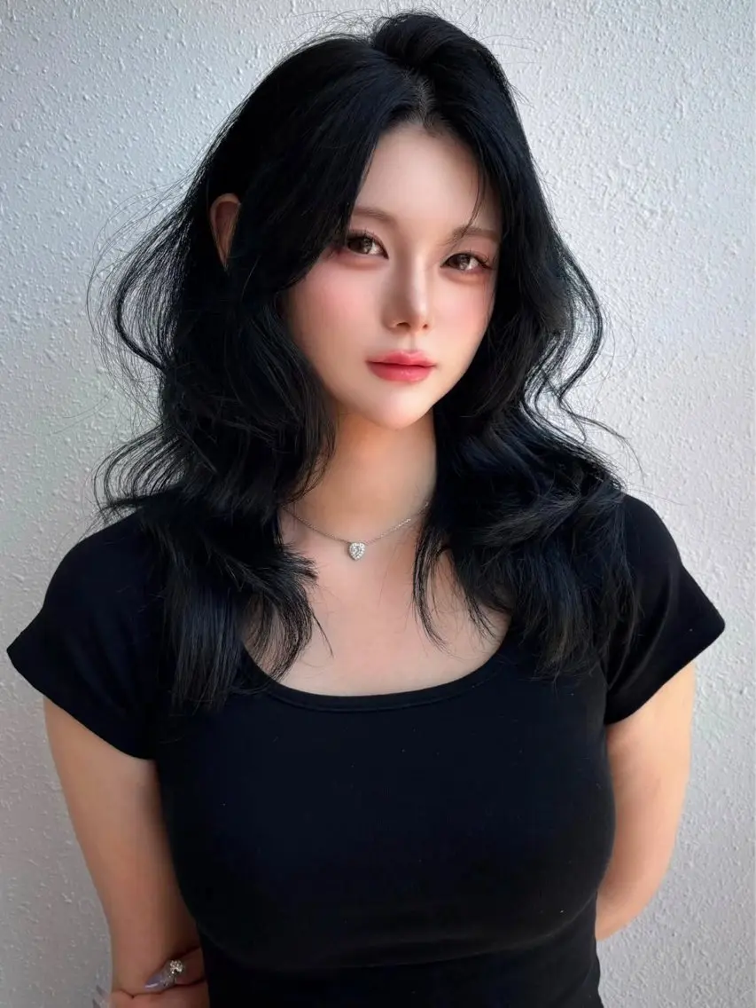 ロング ハッシュカット 韓国風ヘア レイヤーカット カット ヘッドスパ SHOUHEI 韓国風レイヤーカットのヘアスタイル