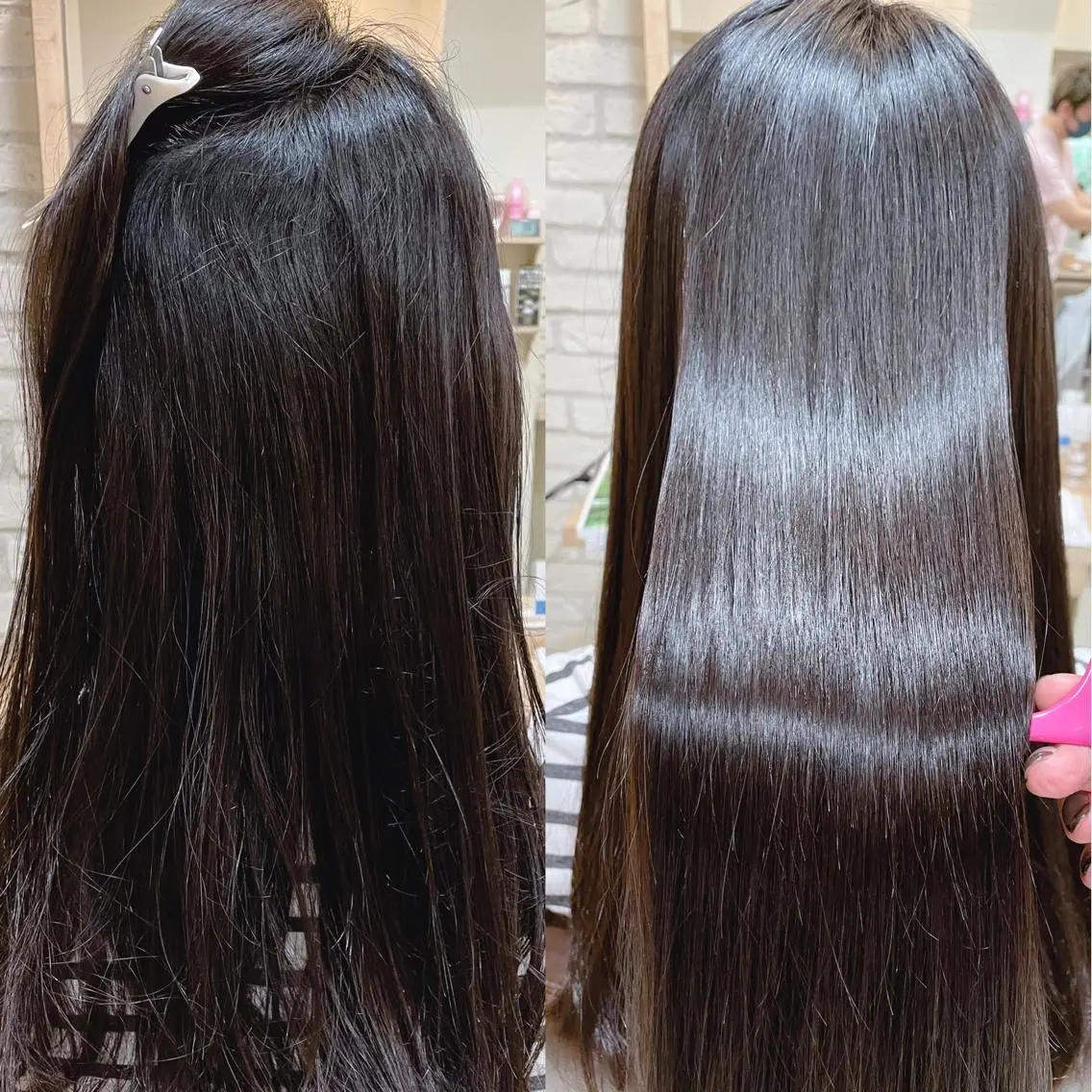 ロング 髪質改善 カット 縮毛矯正 トリートメント 清水 有実子のヘアスタイル