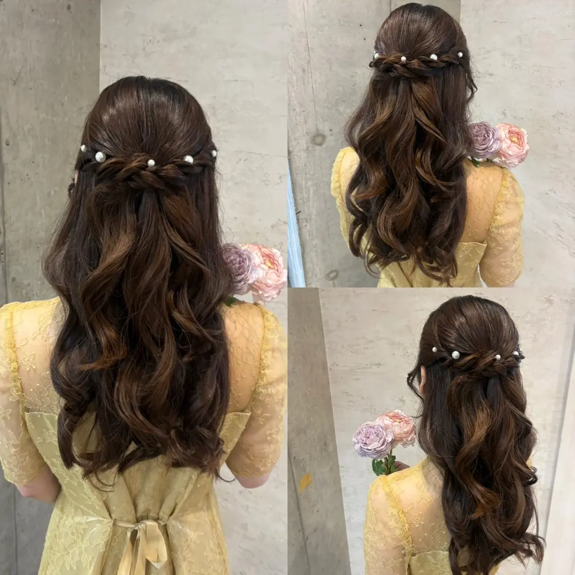ロング ヘアアレンジ ハーフアップ ヘアセット 美髪× ヘアセット✨Araiのヘアスタイル