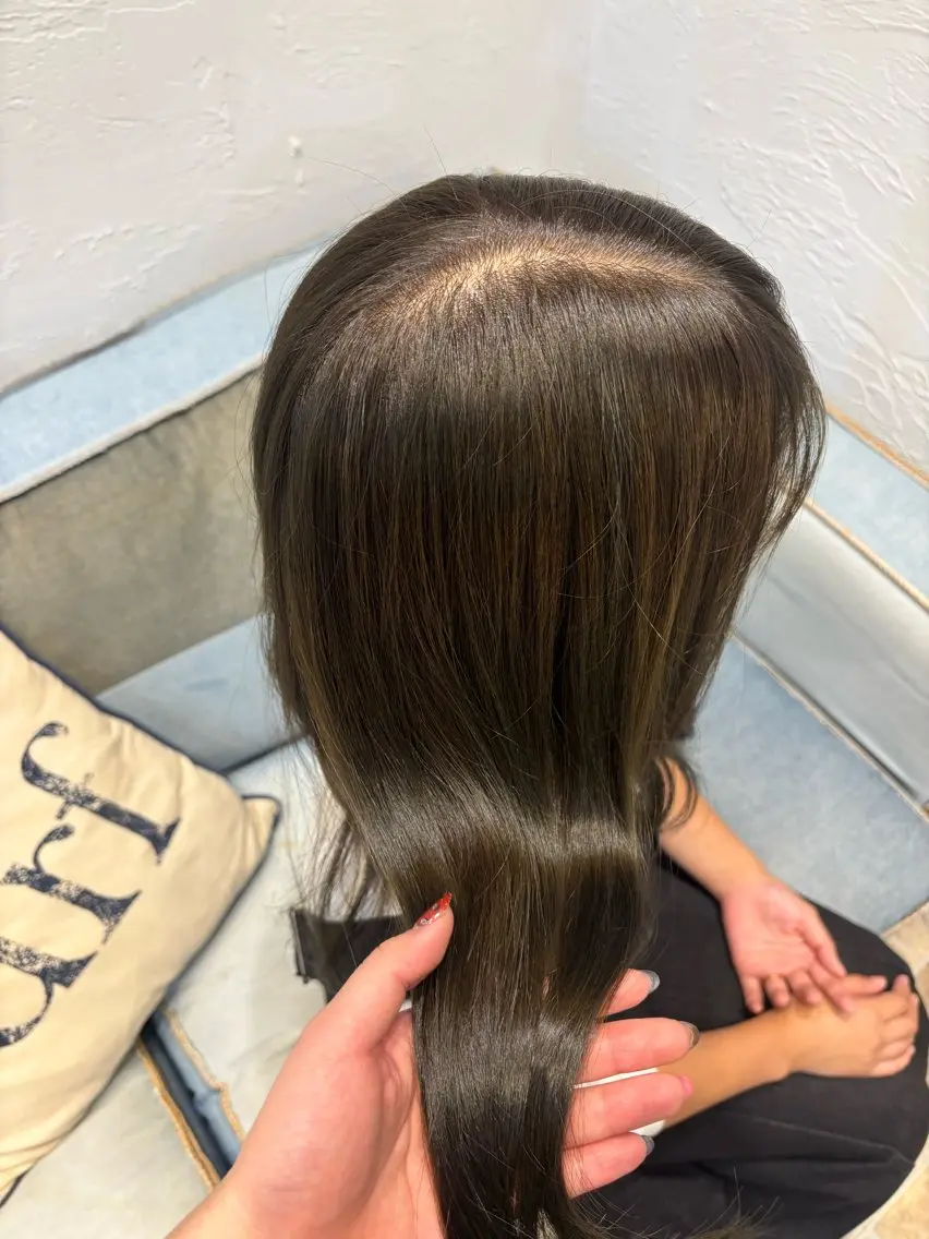 セミロング カラー 透明感カラー ヘアカラー Agu.hair_ ミナミのヘアスタイル