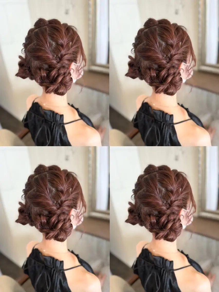 ロング カラー お団子ヘア ヘアセット 🌷MAYU 🌷のヘアスタイル