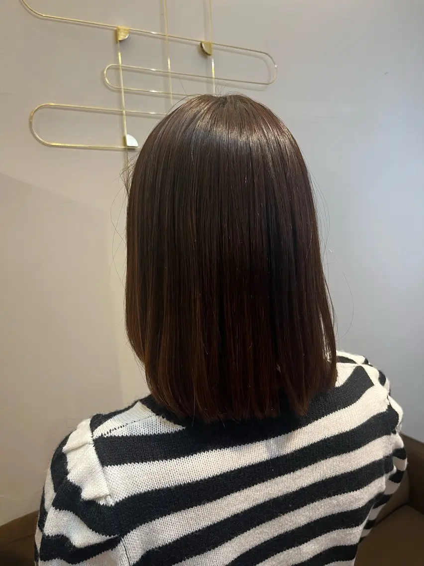 ミディアム 縮毛矯正 臺 佳連のヘアスタイル