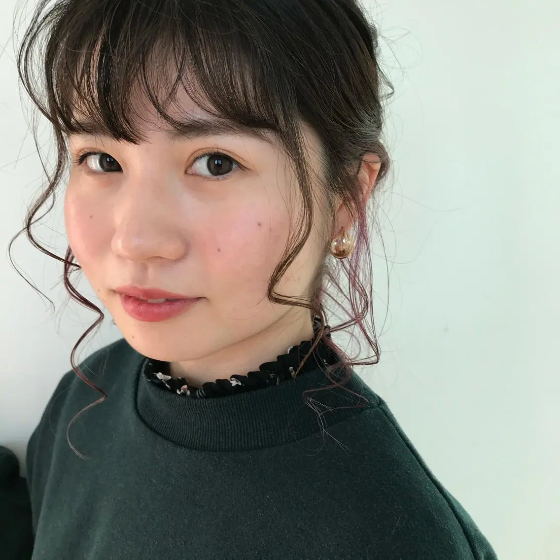 セミロング ヘアアレンジ カット なつき/艶ピンク/ girly hairのヘアスタイル