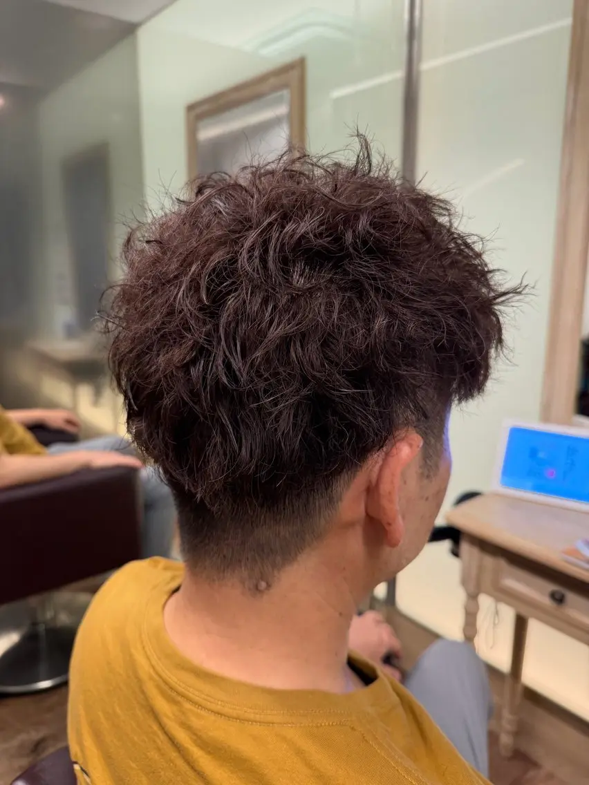パーマ メンズ カット パーマ 村岡 希蘭のヘアスタイル