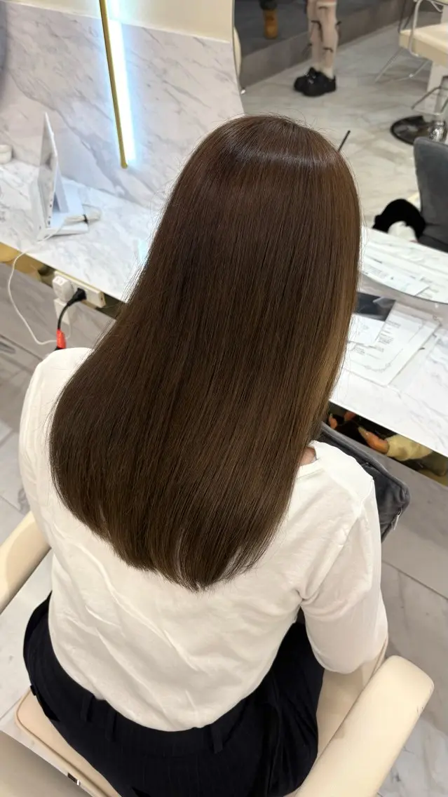 セミロング チョコカラー🤎 韓国風/MIHOのヘアスタイル