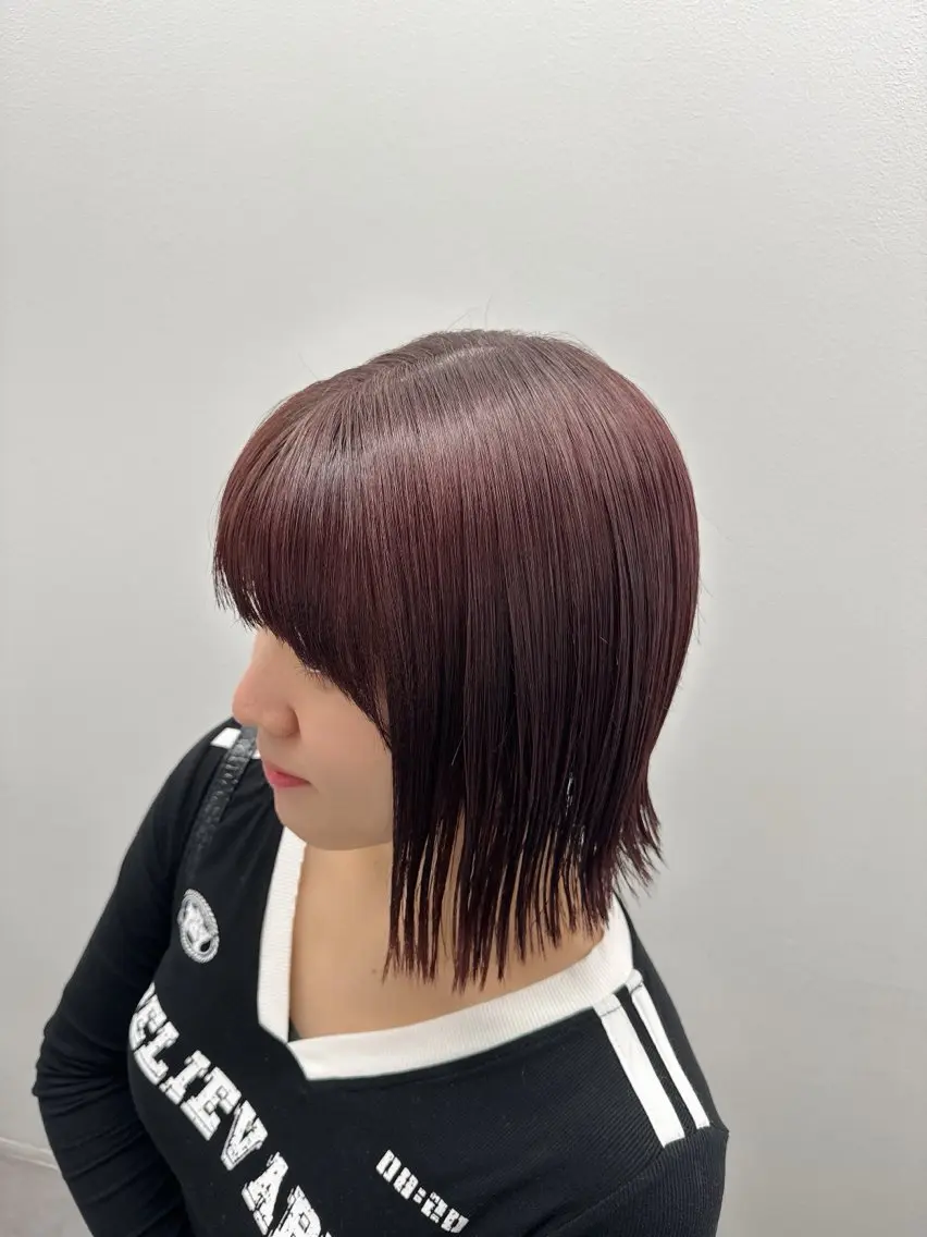 ショート カラー ブラウンカラー ピンクカラー ピンクブラウン ボブ カット ヘアカラー 並木 政太郎のヘアスタイル