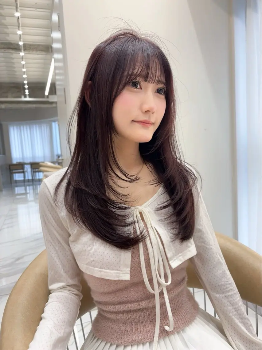 ロング 顔周り\エクステ\ 透明感カラー\まりんのヘアスタイル