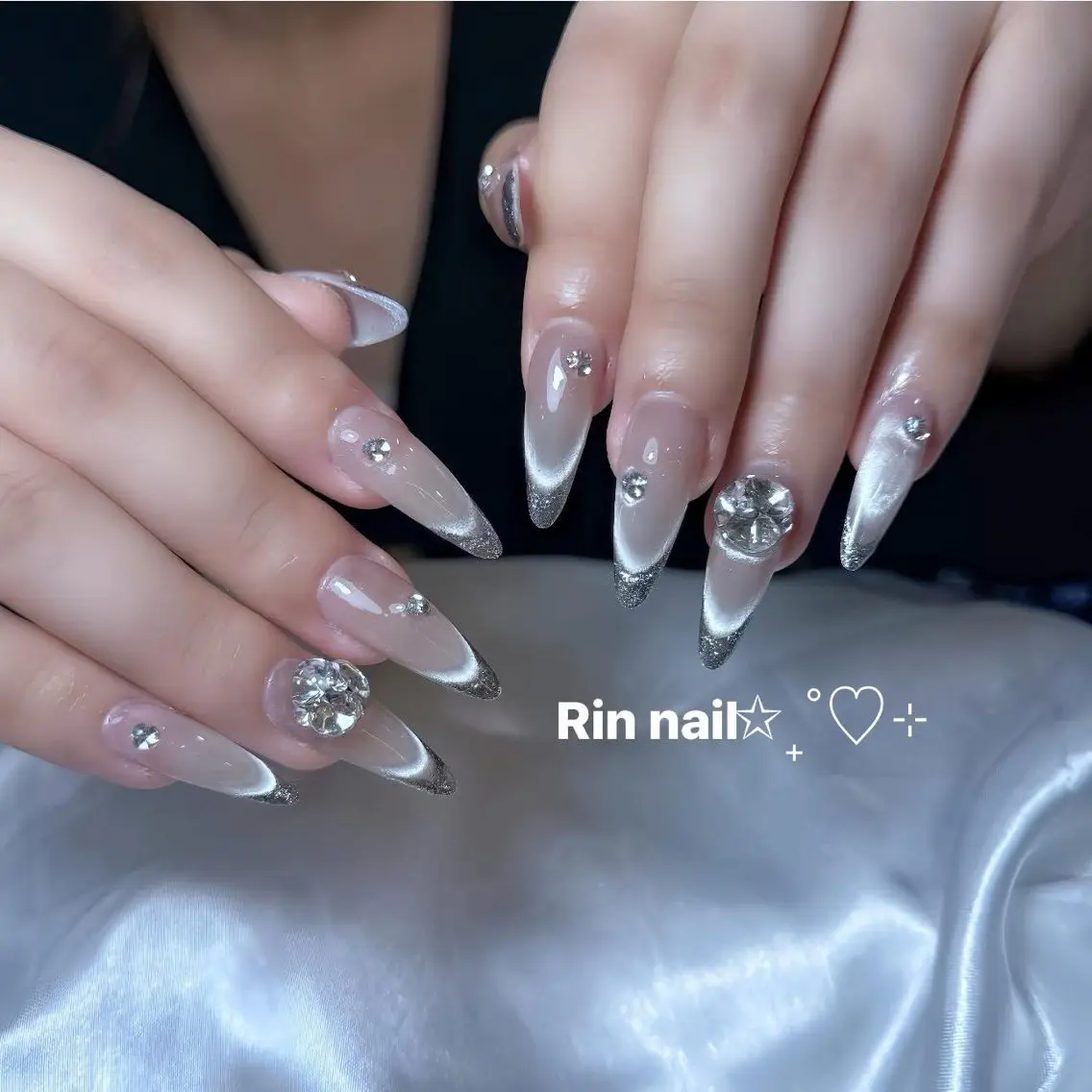 ネイル アートネイル ジェルネイル ロングネイル ニュアンスネイル スカルプネイル ハンドネイル Rin Nail 新大久保店のネイルデザイン