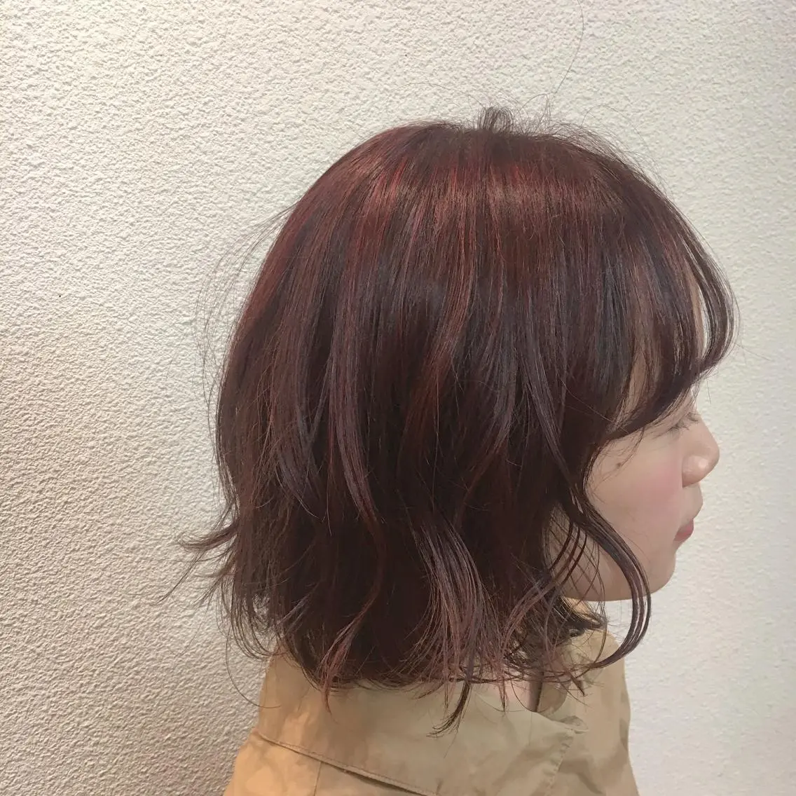 ミディアム カラー ハイライトカラー ピンクカラー ハイライト 𓂃megu‪𓂃 森野めぐみのヘアスタイル