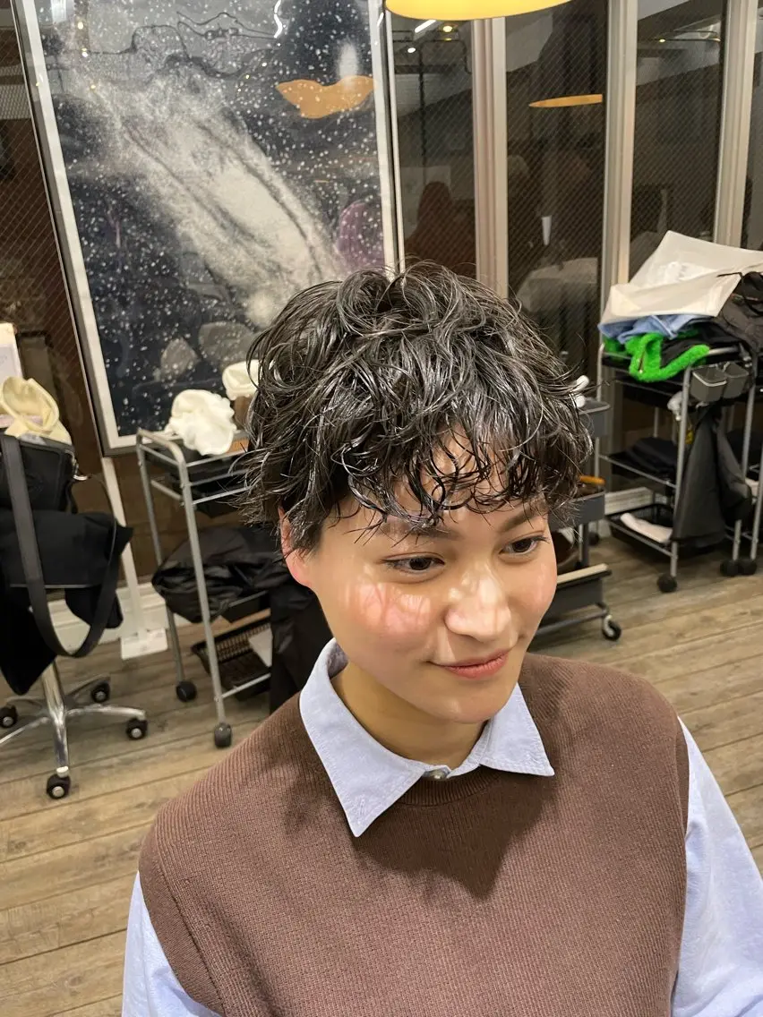 ショート パーマ 門田明花音🪞アイ ドルヲタク兼美容師のヘアスタイル
