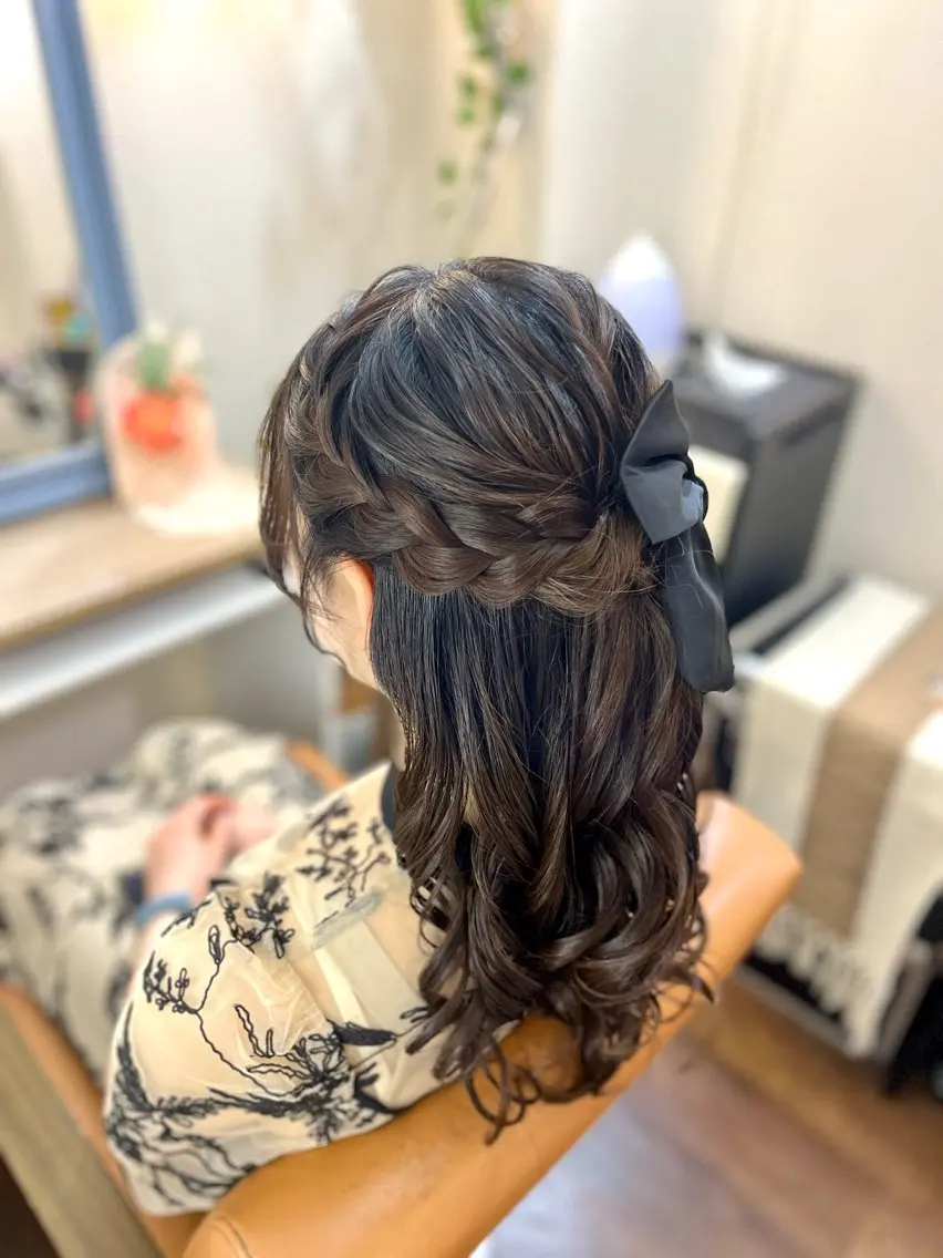 ヘアアレンジ ハーフアップ 似合わせヘアメイク 💐オダギリチアキのヘアスタイル