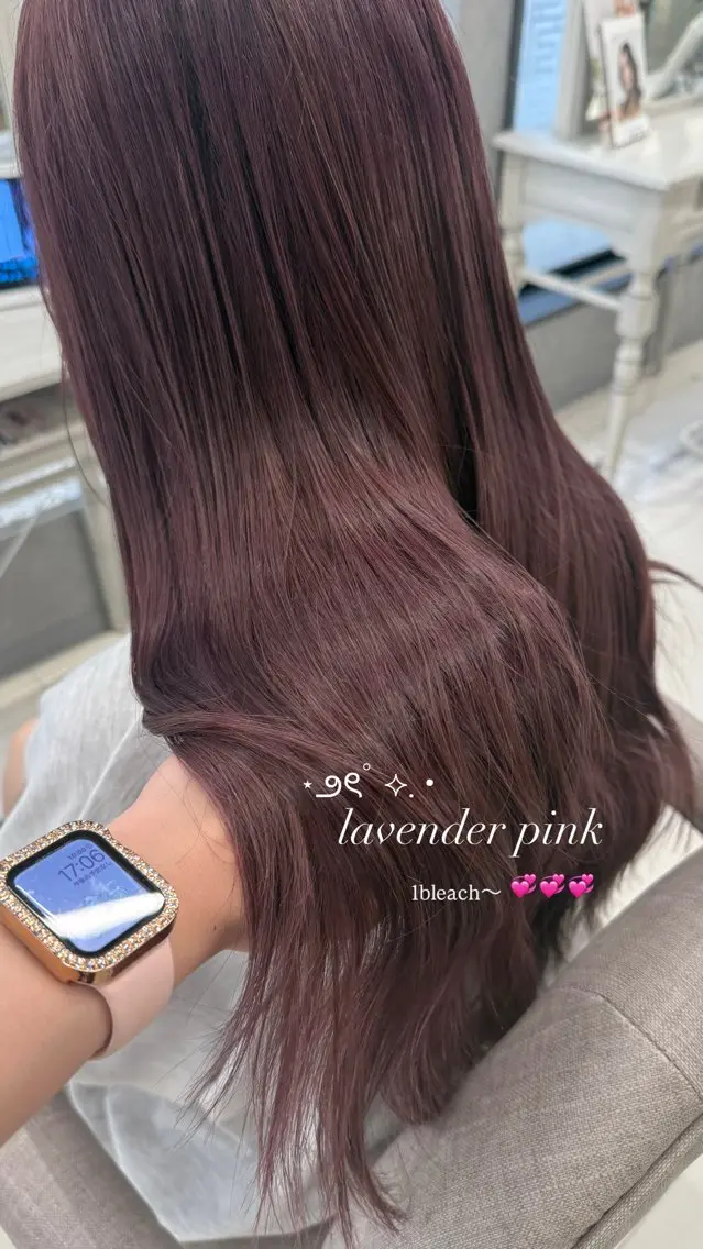 ロング カラー ラベンダーカラー ピンクカラー ピンクラベンダー 阿部 優美子のヘアスタイル