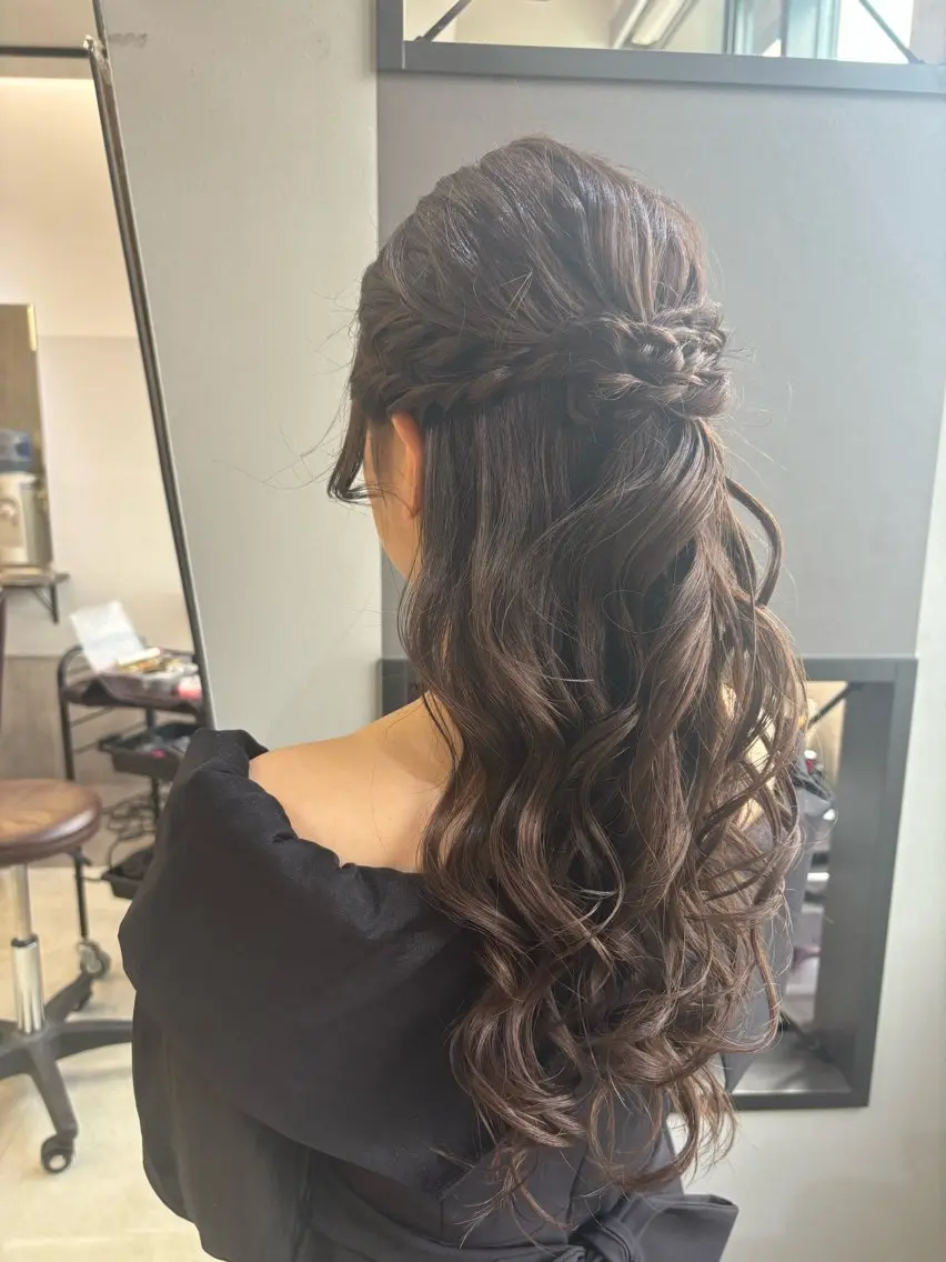 ロング カット ヘアセット ブリーチなしWカラー ヘアセット菜希のヘアスタイル