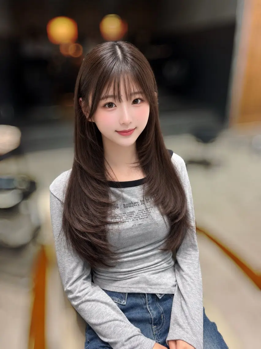 ロング カット ヘアカラー MIHO 海外風レイヤーのヘアスタイル