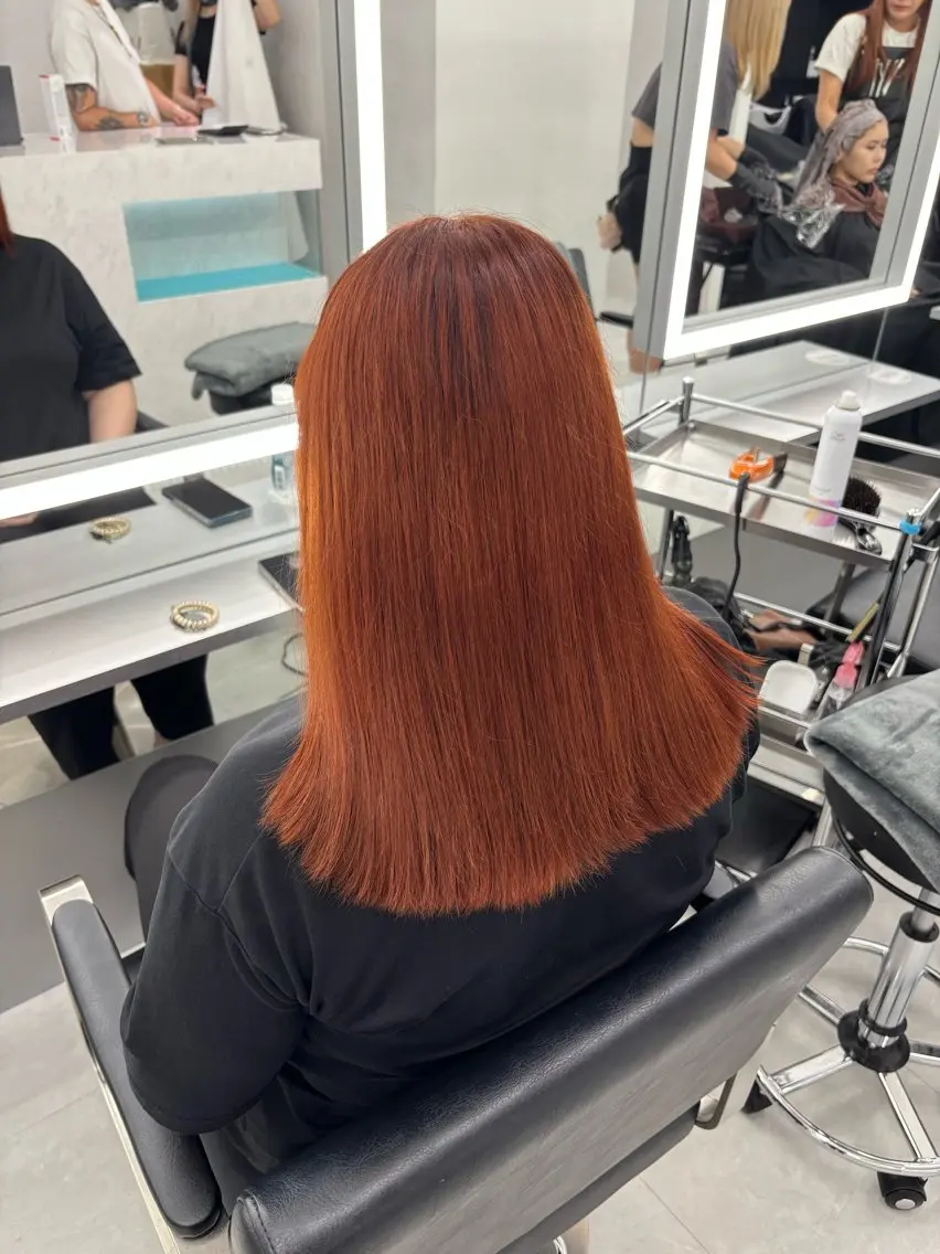 ロング カラー ブラウンカラー オレンジ オレンジブラウン ヘアカラー TACE AYANOのヘアスタイル