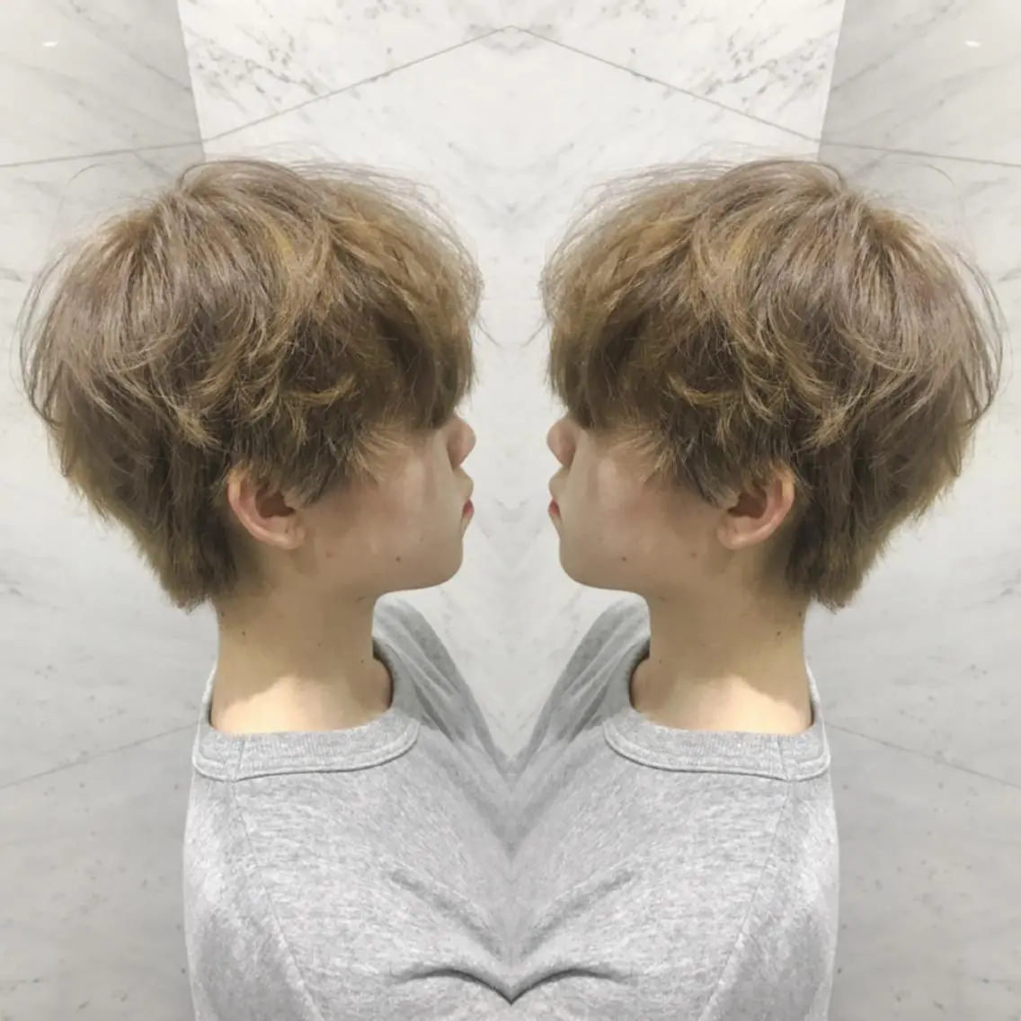 ショート カラー カット ヘアカラー トリートメント 重政 和樹のヘアスタイル