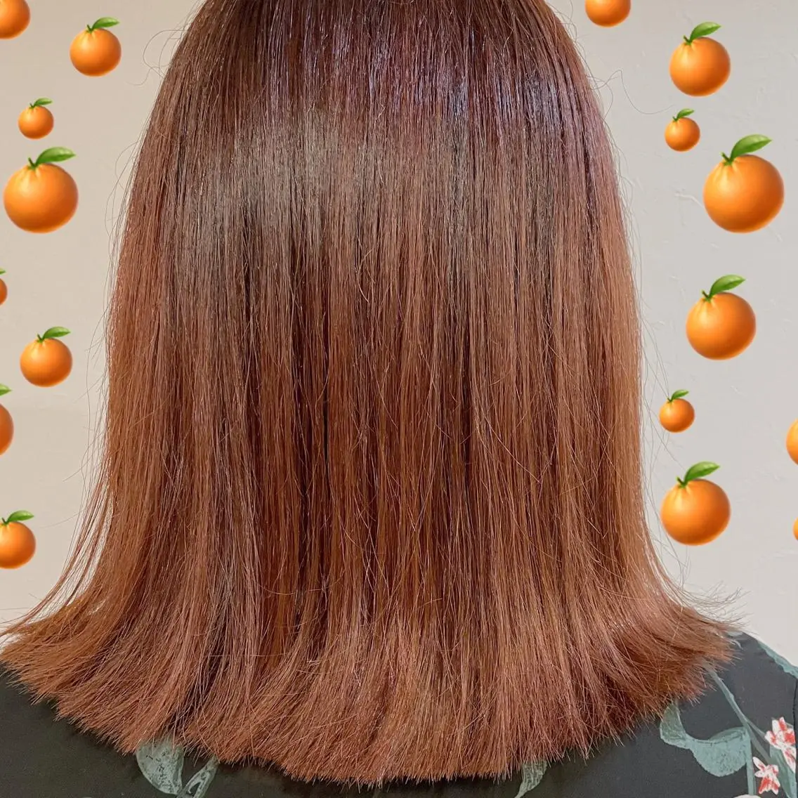 ミディアム カラー ヘアアレンジ ベージュカラー オレンジ オレンジベージュ なつき/艶ピンク/ girly hairのヘアスタイル
