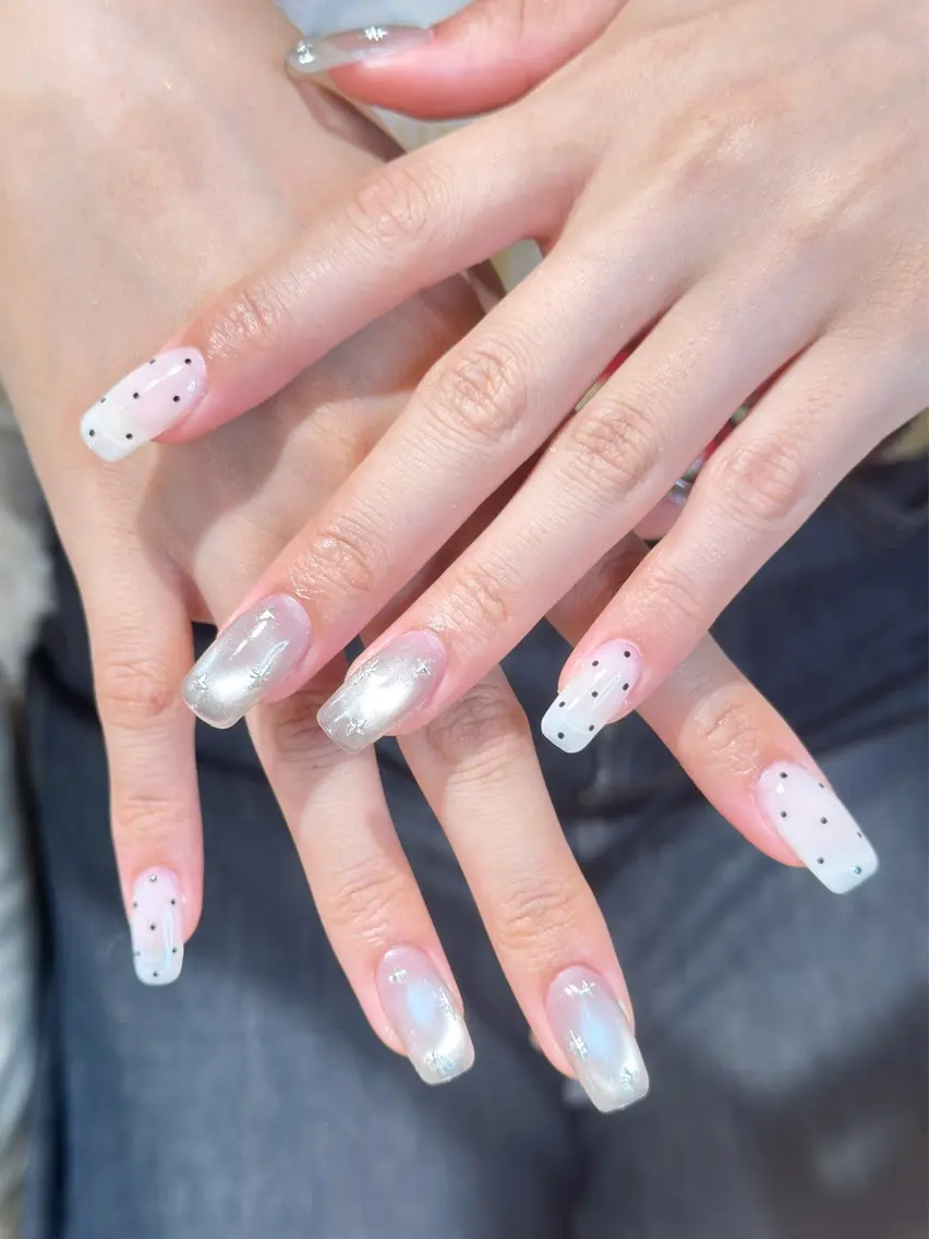 ネイル チークネイル 長さ出し フレンチネイル ガーリー 韓国ネイル ハンドネイル ハンドケア 🦋Yumi Nail🦋Momoのネイルデザイン