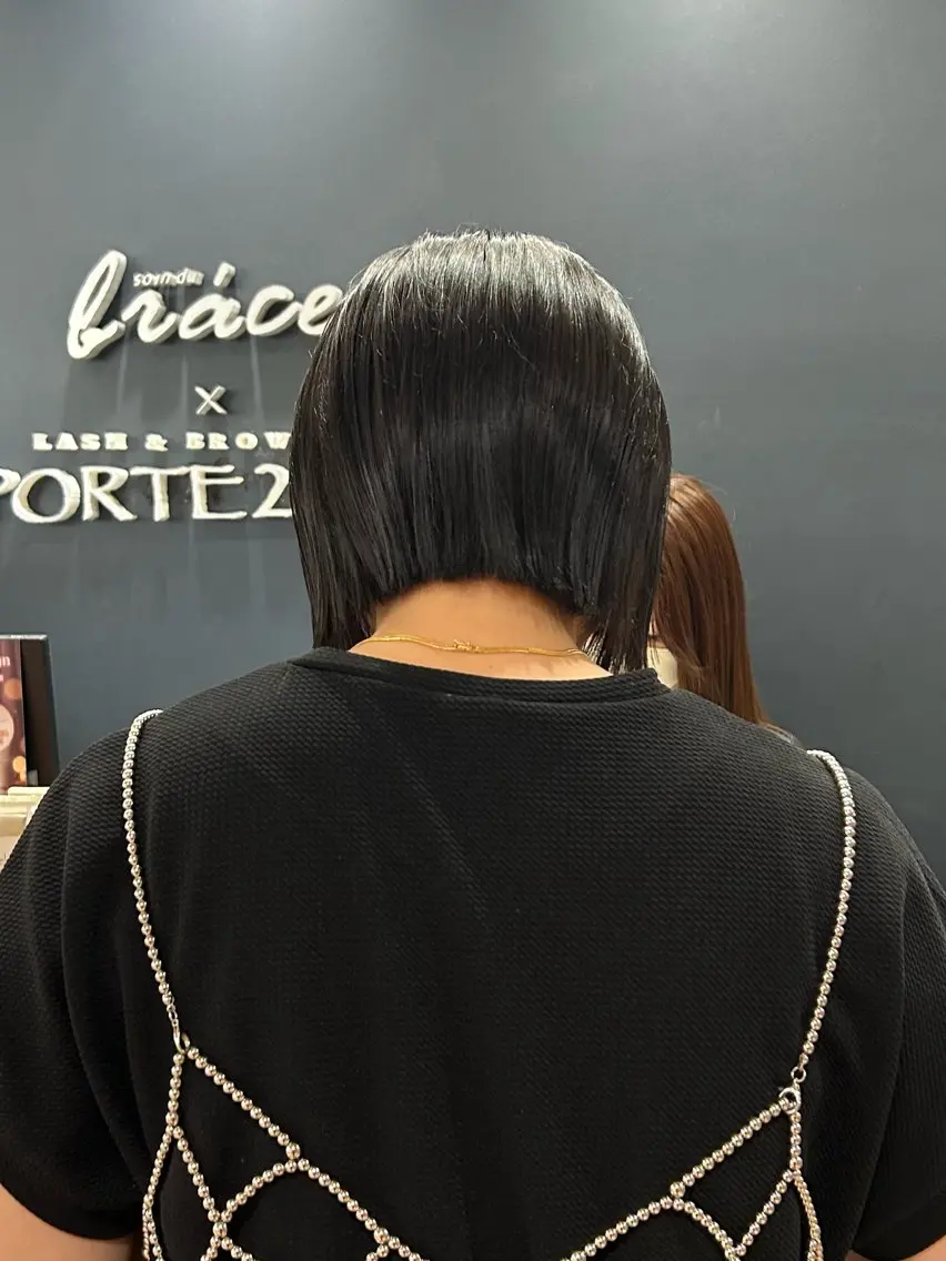 ショート 切りっぱなしボブ ボブ ケアカラー/レイヤー ケンショウのヘアスタイル