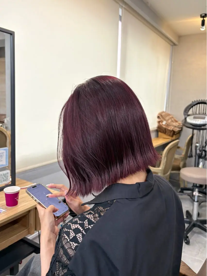 【イメチェンに】ダブルカラー+前髪カット(髪質補修トリートメント付き)の写真