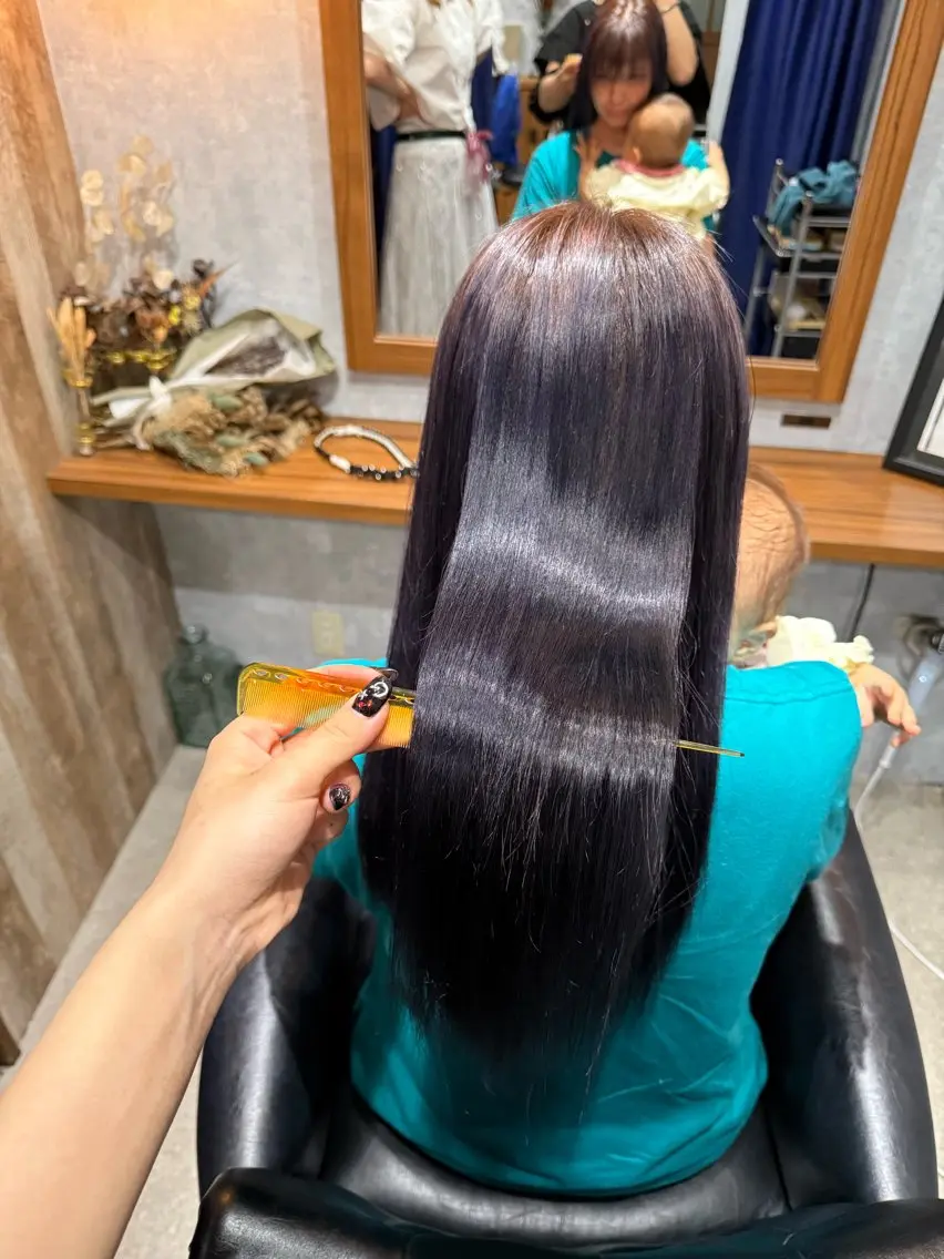 カラー 髪質改善 今枝莉菜 上品なツヤカラーのヘアスタイル