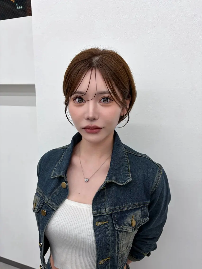 ショート カラー グレージュ 韓国風ヘア レイヤーカット ワンホンヘア カット ヘアカラー トリートメント 韓国ヘア/レイヤー Lily Wongのヘアスタイル