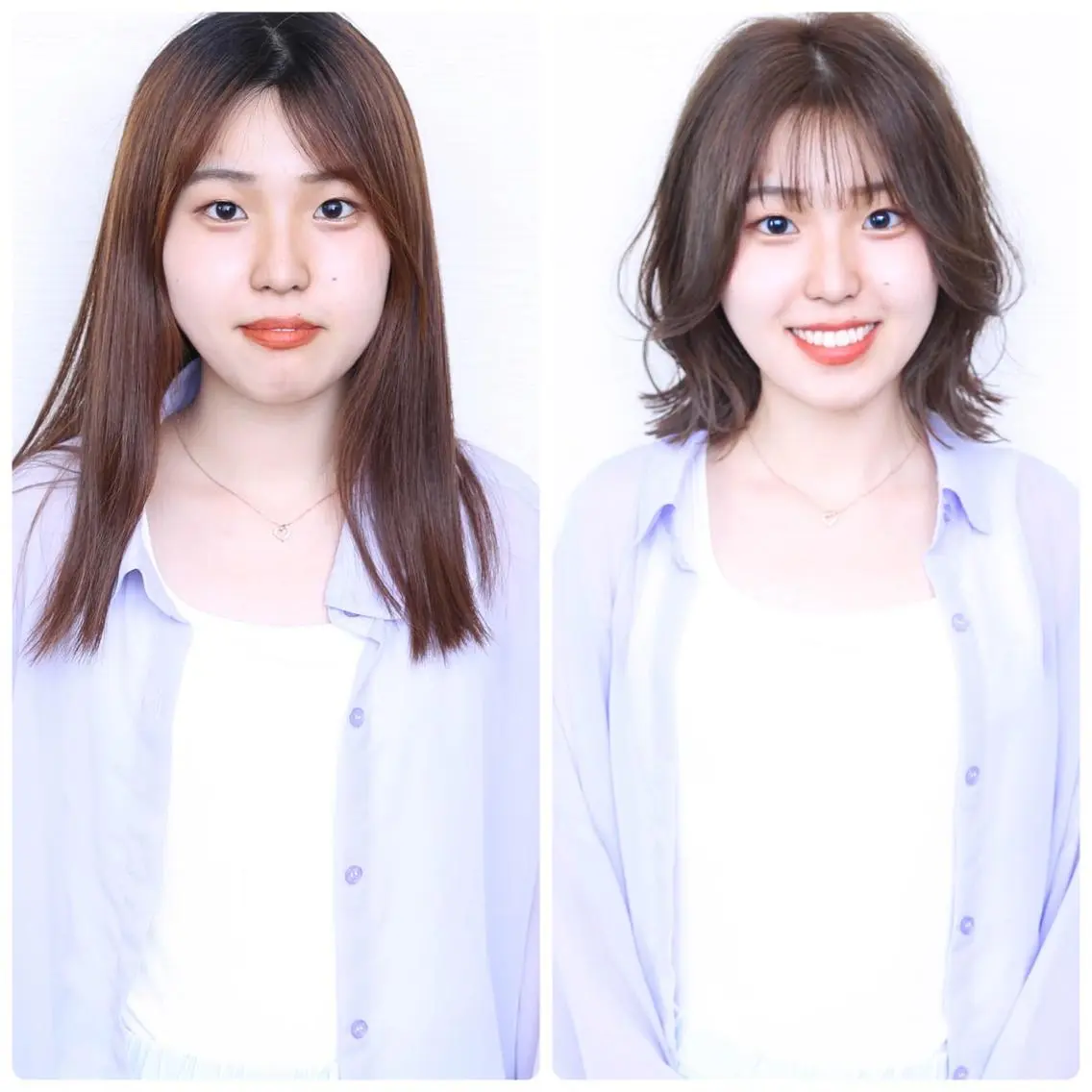 ミディアム カラー パーマ ベージュカラー 透明感カラー グレージュ ボブ 韓国風ヘア 松本 俊樹のヘアスタイル