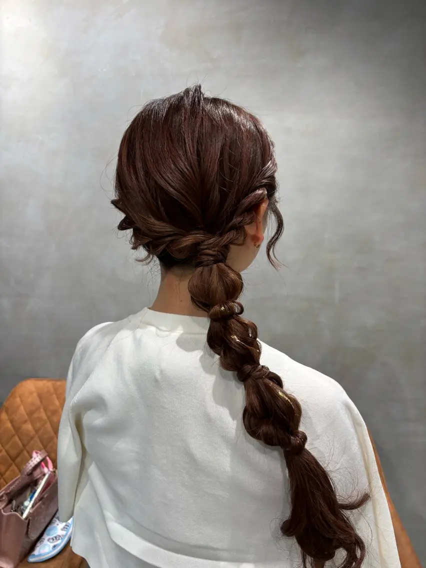 ヘアアレンジ ヘアセット 上品♡ブラウン💎 アレンジ🩰Rimiのヘアスタイル